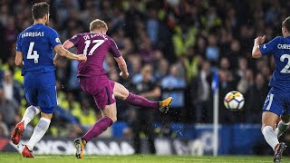 De Bruyne Goal vs Chelsea  Premier League 201718 [upl. by Nylednarb]