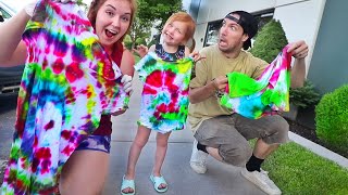 Adley learns how to TieDye Surprise mom and dad with new clothes [upl. by Modestia]