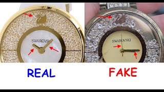 Real vs fake Swarovski watch How to spot fake Swarovski stones time wear [upl. by Allisan25]