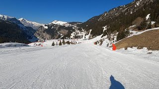 Flaine  GoPro POV skiing down Blue Zeolite and Blue Serpentine in March 2022 [upl. by Snowber]