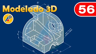 Modelado 3D en AutoCAD  Ejercicio 56 [upl. by Atinrahc78]