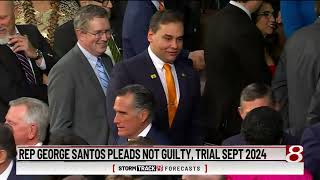 Rep George Santos pleads not guilty trial Sept 2024 [upl. by Haziza]