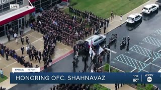 Pallbearers escort Elwood police Officer Noah Shahnavaz after funeral [upl. by Ernst]