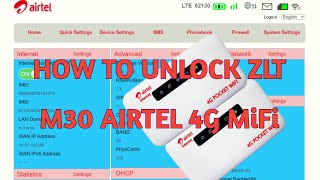 How To Unlock ZLT M30 Airtel 4G MiFi Permanent Unlock [upl. by Hsreh]