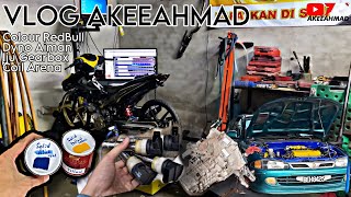 Vlog AkeeAhmad Edisi  Iju Gearbox Bancuh RedBull Dyno Aiman Coil Plug Arena Starter Wira AquaB [upl. by Lebezej]