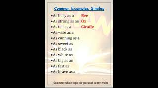 Simile  Simile figure of speech  Similes for kids  Simile examples [upl. by Eenal]