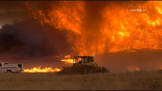 INSANE Fire Behavior FIRENADO Massive Flames At The Chaparral Fire  Murrieta [upl. by Seedman]