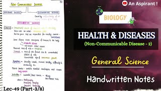 Non Communicable DiseaseHealth amp DiseasesUnit11Part3  Biology  General Science  Lec49 [upl. by Stoneham]