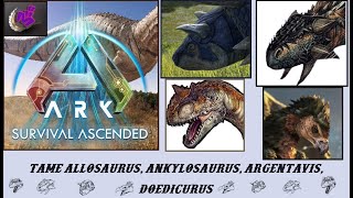 ARK Survival Ascended  TAME ALLOSAURUS ANKYLO AND MORE MAP THE ISLAND  Mila Hunting Game 4K  11 [upl. by Anpas]