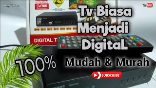 Cara mengubah tv biasa menjadi tv digital  review STB RINREI DRN 511A [upl. by Ecirrehs]