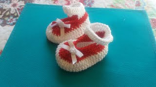 SANDALIAS BEBE A CROCHET DE 0 A 3 MESES [upl. by Aihseym]