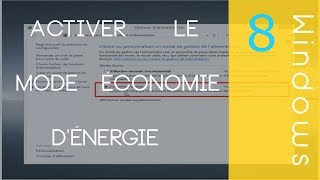 Activer le mode Economie dénergie Windows 781 [upl. by Aicnelav]