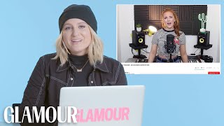 Meghan Trainor Watches Fan Covers On YouTube  You Sang My Song  Glamour [upl. by Singhal]