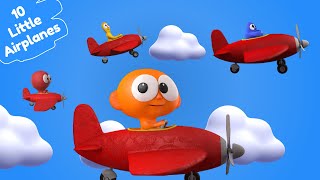 10 Little Airplanes Song  Ten Airplanes Nursery Rhymes  Baby Kids Songs for Children  Rayem Rocks [upl. by Enrak55]