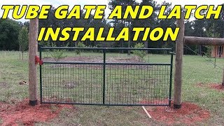 Tube gate and latch installation  Garden and Orchard gate installation [upl. by Rabiah986]