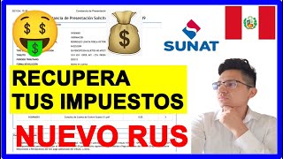 ACTUALIZADO Como solicitar la devolución de percepciones🤑  SUNAT 2024  Nuevo RUS [upl. by Valina]