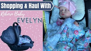 Reborn Baby Evelyn Shopping Trip amp Haul Cute Baby Clothes amp New Car Seat [upl. by Llerdnod]