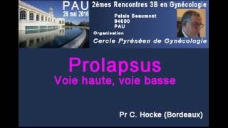 Prolapsus  voie haute voie basse Pr CHocke Bordeaux [upl. by Dowski]