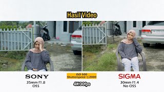 Sigma 30mm f14 VS Sony 35mm f18  Perbandingan Hasil Lensa Body Sony ZVE10 [upl. by Einaeg]