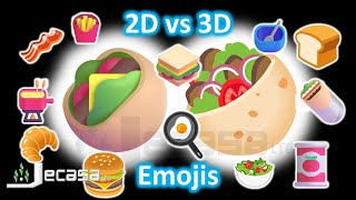 Emoji Meanings 2D vs 3D Emojis Part 19  Prepared and Processed Food  Noto vs Fluent Emojis [upl. by Adym]