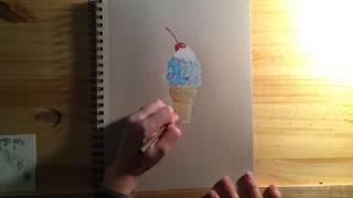 Drawing an Ice Cream Cone with Prismacolors [upl. by Ailel589]