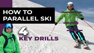 Parallel Skiing 101  4 Drills for Parallel Turns [upl. by Ben]