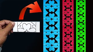 Easy Paper Cutting Border Design  Paper Chain Flower  Paper Craft  Home Decor [upl. by Rains]