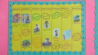 Activity Calendar for kids school projectHow to make a weekly activity planner for kids [upl. by Willing]