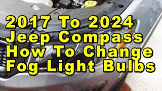 Jeep Compass How To Change Fog Light Bulbs 2017 To 2024 2nd Gen With Part Number [upl. by Neleag]