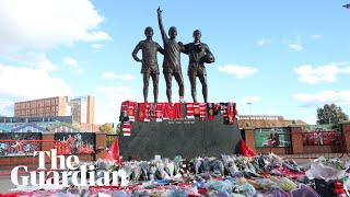 Fans flock to Old Trafford to pay respects to late Sir Bobby Charlton [upl. by Kessia61]