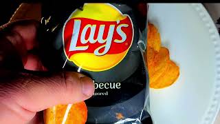 Lays BBQ flavored Potato Chips chips lays snacks potatochips [upl. by Ylebmik758]