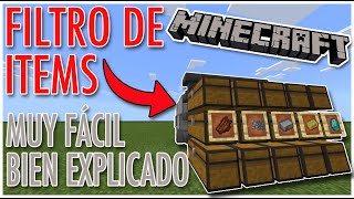 FILTRO DE OBJETOSITEMS AUTOMÁTICO MINECRAFT BEDROCK 114116 MEJOR EXPLICACIÓN [upl. by Ardath]