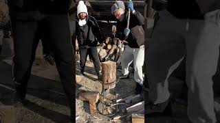 The process of splitting wood [upl. by Jovi]