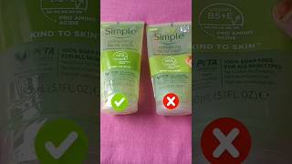 Simple face wash original vs fake shortsskincareshortsfeed [upl. by Nerro]