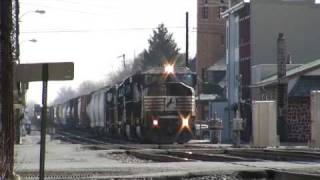 Trains Racing SideBySide on the NS Harrisburg Line [upl. by Adok]