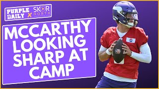 Minnesota Vikings QB JJ McCarthy is looking ‘sharp’ at training camp [upl. by Aynotel]