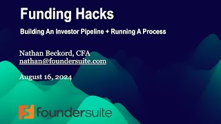 FUNDING HACKS How to build an investor list get intros run a process and close your round faster [upl. by Hunsinger]