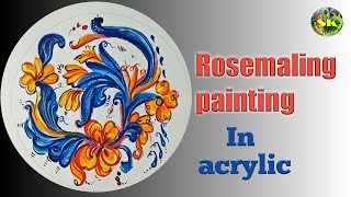 Rosemaling painting  how to do Rosemaling painting step by step [upl. by Arama571]