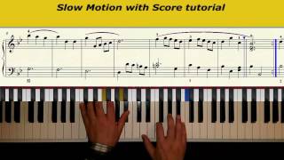 Minuet in G minor JS Bach slow motion with Score tutorial [upl. by Athalie]