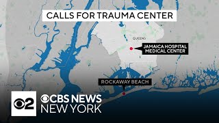 Rockaways residents rally for local trauma center [upl. by Atsok]