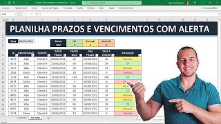 Como Fazer Planilha no Excel com Prazos e Vencimentos com Alertas  Baixar Grátis [upl. by Aurora252]