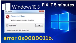 How to Fix Windows Cannot Connect to Printer Error 0x0000011b printersharing computer [upl. by Orlosky130]