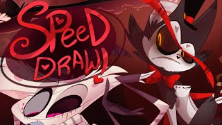 SPEED DRAW Demons Again Hazbin Hotel  Vivziepop [upl. by Llenrev]