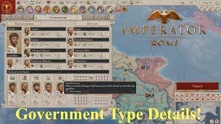 Imperator Rome  Government Types in Detail  Every Type All Stats [upl. by Cumings112]