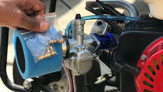 How To Jet 212 Predator Dirt Bike Carburetor No Bogging at full throttle [upl. by Kcirad]