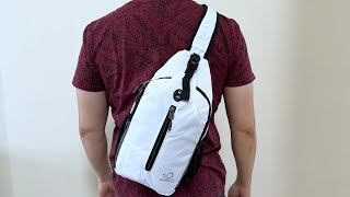 WATERFLY Crossbody Sling Backpack Sling Bag Travel Hiking Chest Bag Daypack from Amazon  Unboxing [upl. by Hau]