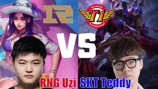 RNG UZI VS SKT T1 Teddy 全明星局 Ming HaruGgori VIT Jiizuke Korea Challenger 2018 [upl. by Onaled]