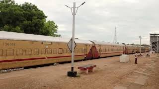 16780Rameswaram  Tirupati Express PT departing Mandapam station [upl. by Anaiek926]