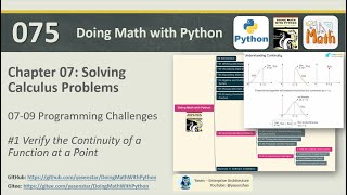 Math with Python 075  0709 1 verify continuity of function [upl. by Irrol]