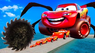 TRANSPORTING PIXAR CARS amp FRUITS WITH COLORED amp JOHN DEERE vs CLAAS vs TRACTORS  BeamNGdrive 983 [upl. by Katya]